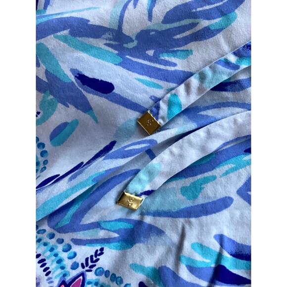 Lilly Pulitzer Women's Katia Shorts Flocked Together Pattern Blue Pink Large - Picture 6 of 9